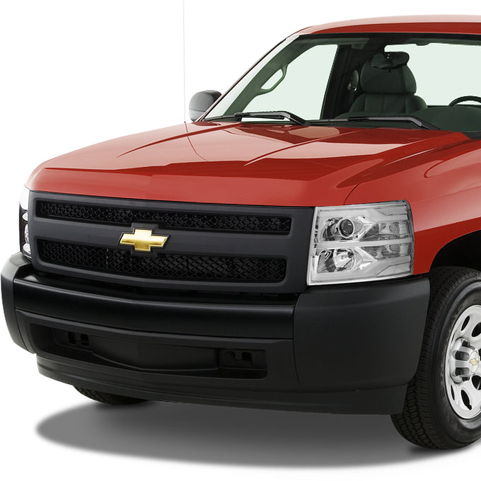 D-Motoring - 07-14 Chevy Silverado Headlights - Dual LED DRL Tube - Clear Lens - Clear Corner - Projector - Plug-n-Play - Pair - 7