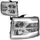 D-Motoring - 07-14 Chevy Silverado Headlights - Dual LED DRL Tube - Clear Lens - Clear Corner - Projector - Plug-n-Play - Pair - 1