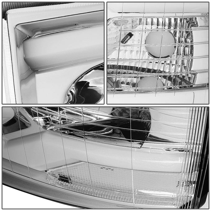 D-Motoring - 07-14 Chevy Silverado Headlights - Dual LED DRL Tube - Clear Lens - Clear Corner - Projector - Plug-n-Play - Pair - 4