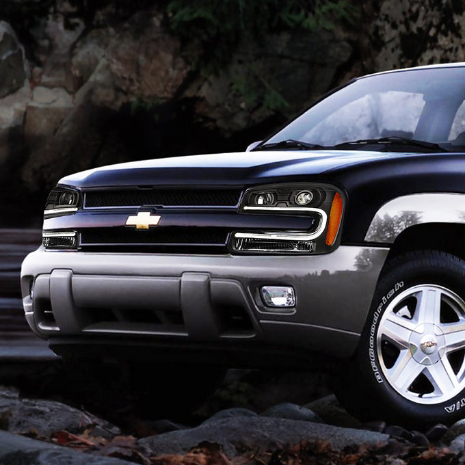 D-Motoring - Headlights - LED DRL - Black Housing - Amber Corner - Projector - Plug-n-Play - Pair - Chevrolet Trailblazer / Trailblazer EXT - 5