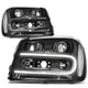 D-Motoring - 02-06 Chevrolet Trailblazer EXT  Headlights - LED DRL - Black Housing - Clear Reflector - Projector - Plug-n-Play - Pair - 1