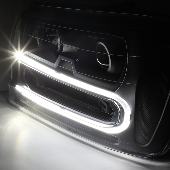 D-Motoring - 02-06 Chevrolet Trailblazer EXT  Headlights - LED DRL - Black Housing - Clear Reflector - Projector - Plug-n-Play - Pair - 2