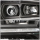 D-Motoring - 02-06 Chevrolet Trailblazer EXT  Headlights - LED DRL - Black Housing - Clear Reflector - Projector - Plug-n-Play - Pair - 3