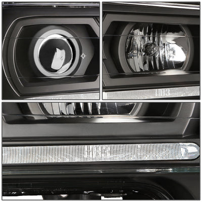 D-Motoring - 02-06 Chevrolet Trailblazer EXT  Headlights - LED DRL - Black Housing - Clear Reflector - Projector - Plug-n-Play - Pair - 3