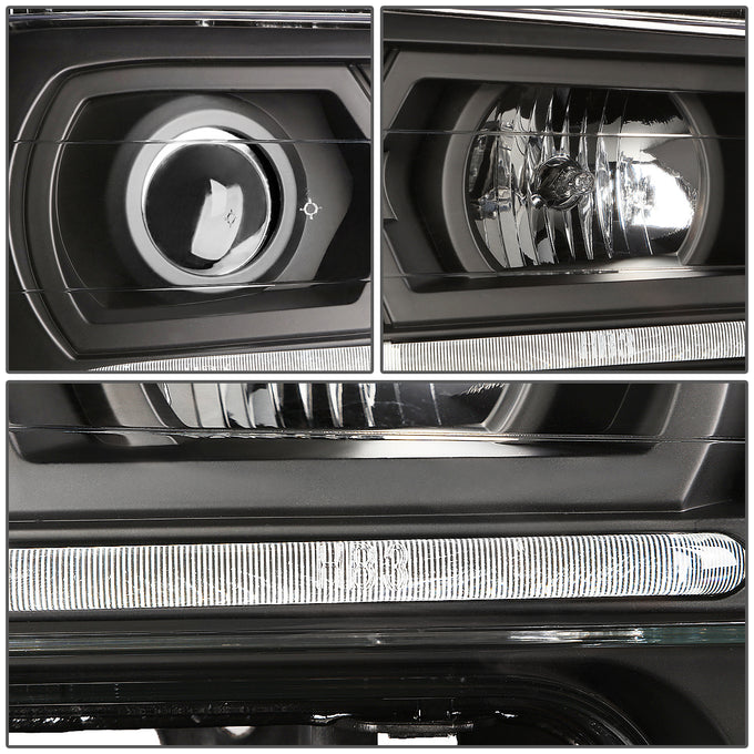 D-Motoring - 02-06 Chevrolet Trailblazer EXT  Headlights - LED DRL - Black Housing - Clear Reflector - Projector - Plug-n-Play - Pair - 3