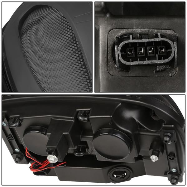 D-Motoring - 02-09 Chevy TrailblazerHeadlights - LED DRL - Smoked Housing - Clear Corner - Projector - Plug-n-Play - Pair - 5
