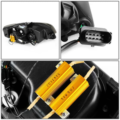 D-Motoring - Headlights - LED DRL+Turn Signal - Projector - Plug-n-Play - Pair - Audi A4 Sedan / Wagon / S4 Sedan / Wagon - 6