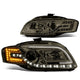 D-Motoring - Headlights - LED DRL+Turn Signal - Projector - Plug-n-Play - Pair - Audi A4 Sedan / Wagon / S4 Sedan / Wagon - 1