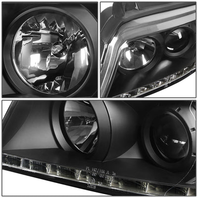 D-Motoring - Headlights - LED DRL+Corner - Black Housing - Projector - Plug-n-Play - Pair - 96-01 Audi A4 & Quattro Models - 4