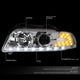 D-Motoring - Headlights - LED DRL+Corner - Chrome Housing - Projector - Plug-n-Play - Pair - 96-01 Audi A4 & Quattro Models - 2