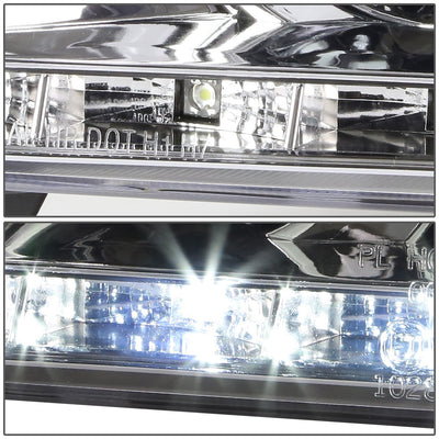 D-Motoring - Headlights - LED DRL+Corner - Chrome Housing - Projector - Plug-n-Play - Pair - 96-01 Audi A4 & Quattro Models - 3