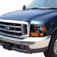 D-Motoring - Headlights - LED DRL+Corner - Black Housing - Amber Corner - Plug-n-Play - Pair - Ford F-250 / F-350 / Excursion - 5