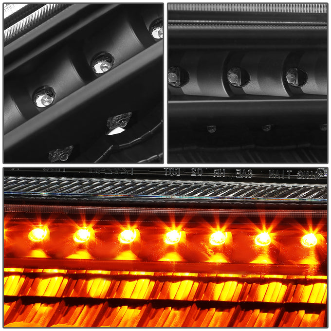 D-Motoring - Headlights - LED DRL+Corner - Black Housing - Plug-n-Play - Pair - Ford F-250 / F-350 / Excursion - 2