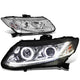 D-Motoring - Headlights - LED Halo Rings+DRL - Chrome Housing - Amber Corner - Projector - Plug-n-Play - Pair - Honda Civic 2-Door Coupe / Civic 4-Door Sedan - 1
