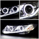 D-Motoring - Headlights - LED Halo Rings+DRL - Chrome Housing - Amber Corner - Projector - Plug-n-Play - Pair - Honda Civic 2-Door Coupe / Civic 4-Door Sedan - 2