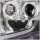 D-Motoring - Headlights - LED Halo Rings+DRL - Chrome Housing - Amber Corner - Projector - Plug-n-Play - Pair - Honda Civic 2-Door Coupe / Civic 4-Door Sedan - 3