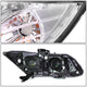 D-Motoring - Headlights - LED Halo Rings+DRL - Chrome Housing - Amber Corner - Projector - Plug-n-Play - Pair - Honda Civic 2-Door Coupe / Civic 4-Door Sedan - 4