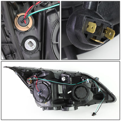 D-Motoring - Headlights - Black Housing - Clear Corner - Projector - Plug-n-Play - Pair - 07-11 Honda CRV - 5