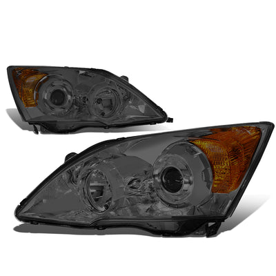 D-Motoring - Headlights - Smoked Lens - Projector - Plug-n-Play - Pair - 07-11 Honda CRV - 1