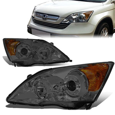 07-11 Honda CRV Headlights - Smoked Housing - Smoked Lens - Projector - Plug-n-Play - Pair