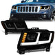11-13-jeep-grand-cherokee-headlights-led-drl-signal-smoked-lens-amber-corner-projector-plug-n-play-pair-hl-hpl-jgc11-bk-sm-am - 1