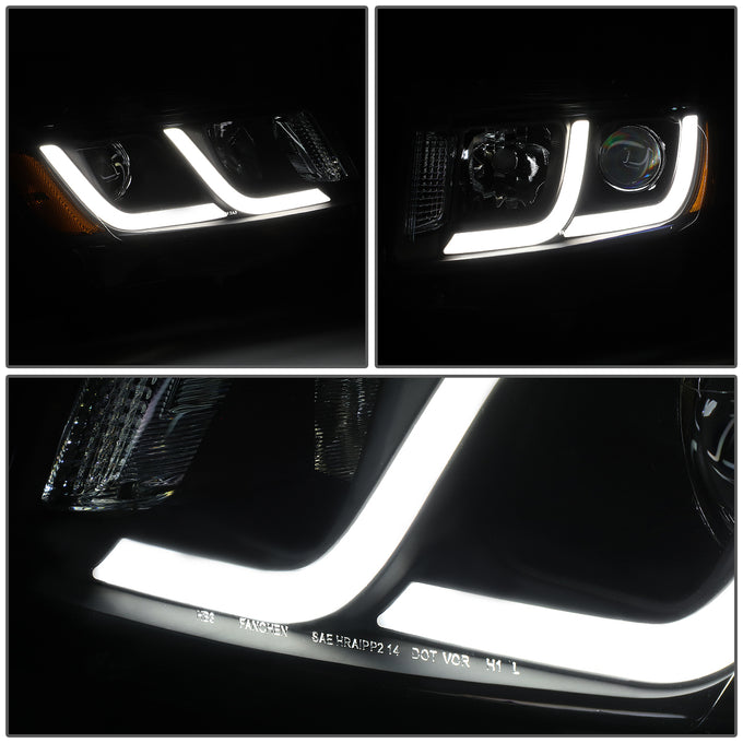 D-Motoring - 14-16 Jeep Grand Cherokee Headlights - LED DRL - Clear Lens - Amber Corner - Projector - Plug-n-Play - Pair - 3