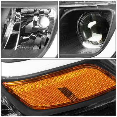 D-Motoring - 14-16 Jeep Grand Cherokee Headlights - LED DRL - Clear Lens - Amber Corner - Projector - Plug-n-Play - Pair - 4