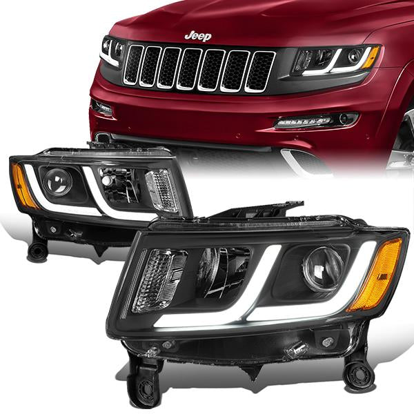 14-16-jeep-grand-cherokee-headlights-led-drl-clear-lens-amber-corner-projector-plug-n-play-pair-hl-hpl-jgc14-bk-am - 1