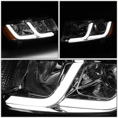 D-Motoring - 14-16 Jeep Grand Cherokee Headlights - LED DRL - Clear Lens - Amber Corner - Projector - Plug-n-Play - Pair - 3