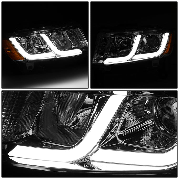D-Motoring - 14-16 Jeep Grand Cherokee Headlights - LED DRL - Clear Lens - Amber Corner - Projector - Plug-n-Play - Pair - 3