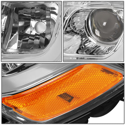 D-Motoring - 14-16 Jeep Grand Cherokee Headlights - LED DRL - Clear Lens - Amber Corner - Projector - Plug-n-Play - Pair - 4