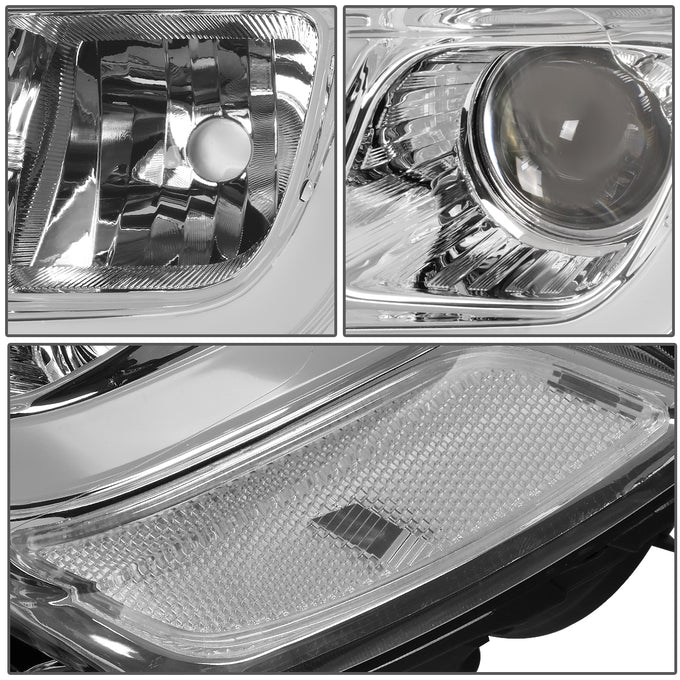 D-Motoring - 14-16 Jeep Grand Cherokee Headlights - LED DRL - Clear Lens - Clear Corner - Projector - Plug-n-Play - Pair - 4