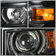 D-Motoring - Headlights - LED DRL - Black Housing - Amber Corner - Projector - Pair - Chevrolet Silverado 1500 / 2500(HD) / 3500(HD) - 2