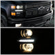 D-Motoring - Headlights - LED DRL - Black Housing - Amber Corner - Projector - Pair - Chevrolet Silverado 1500 / 2500(HD) / 3500(HD) - 4