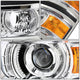 D-Motoring - Headlights - LED DRL - Chrome Housing - Amber Corner - Projector - Pair - Chevrolet Silverado 1500 - 2