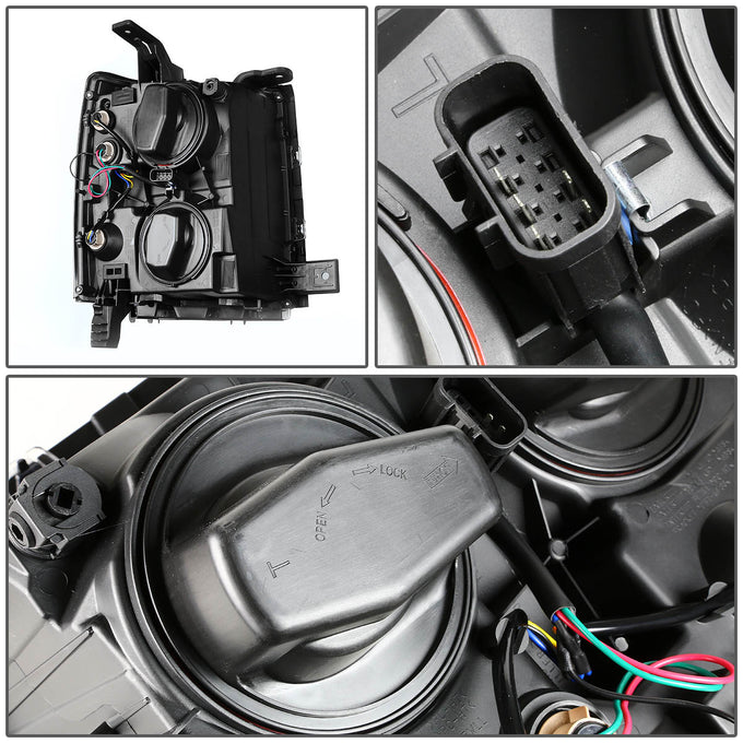 D-Motoring - Headlights - LED DRL - Chrome Housing - Amber Corner - Projector - Pair - Chevrolet Silverado 1500 - 7
