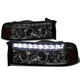 D-Motoring - Headlights - Dual Halo+LED DRL - Smoked Lens - Amber Corner - Projector - Plug-n-Play - Pair - Dodge Ram 1500 / 2500 / 3500 - 1
