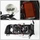 D-Motoring - Headlights - Dual Halo+LED DRL - Smoked Lens - Amber Corner - Projector - Plug-n-Play - Pair - Dodge Ram 1500 / 2500 / 3500 - 5