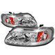 D-Motoring - Headlights - Halo Rings+LED DRL - Chrome Housing - Amber Corner - Projector - Pair - Ford F-150 / F-150 Heritage / F-250 Light Duty / Expedition - 1