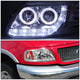 D-Motoring - Headlights - Halo Rings+LED DRL - Chrome Housing - Amber Corner - Projector - Pair - Ford F-150 / F-150 Heritage / F-250 Light Duty / Expedition - 4