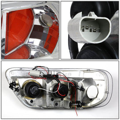 D-Motoring - Headlights - Halo Rings+LED DRL - Chrome Housing - Amber Corner - Projector - Pair - Ford F-150 / F-150 Heritage / F-250 Light Duty / Expedition - 5