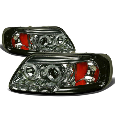 D-Motoring - Headlights - Halo Rings+LED DRL - Smoked Lens - Amber Corner - Projector - Pair - Ford F-150 / F-150 Heritage / F-250 Light Duty / Expedition - 1