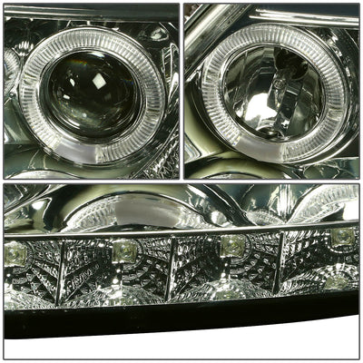 D-Motoring - Headlights - Halo Rings+LED DRL - Smoked Lens - Amber Corner - Projector - Pair - Ford F-150 / F-150 Heritage / F-250 Light Duty / Expedition - 2