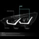 D-Motoring - Headlights - LED Halo - Black Housing - Smoked Lens - Clear Corner - Projector - Plug-n-Play - Pair - 15-17 Ford Focus - 2