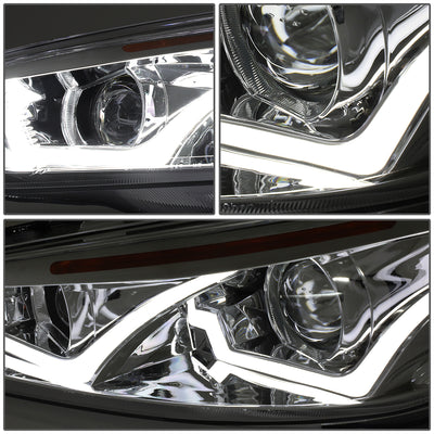 D-Motoring - Headlights - LED Dual Halo - Projector - Smoked Lens - Amber Corner - Plug-n-Play - Pair - 15-17 Ford Focus - 3