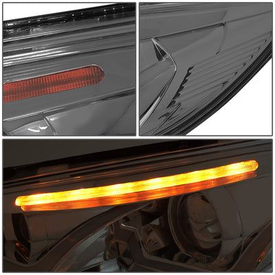 D-Motoring - Headlights - LED Dual Halo - Projector - Smoked Lens - Amber Corner - Plug-n-Play - Pair - 15-17 Ford Focus - 5