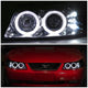 D-Motoring - Headlights - Halo Ring+LED DRL - Chrome Housing - Amber Corner - Projector - Plug-n-Play - Pair - 99-04 Ford Mustang - 3