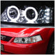 D-Motoring - Headlights - Halo Ring+LED DRL - Chrome Housing - Amber Corner - Projector - Plug-n-Play - Pair - 99-04 Ford Mustang - 4