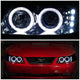 D-Motoring - Headlights - Halo Ring+LED DRL - Smoked Lens - Amber Corner - Projector - Plug-n-Play - Pair - 99-04 Ford Mustang - 3