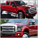D-Motoring - Headlights - LED Halo Ring - Black Housing - Amber Corner - Projector - Plug-n-Play - Pair - Ford F-250 / 350 / 450 / 550 Super Duty - 7